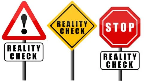Reality check sign Illustrazione stock