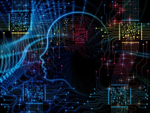 Reality of Machine Consciousness Stock Illustration