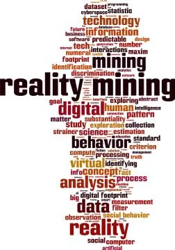 Reality mining word cloud Stock Illustration