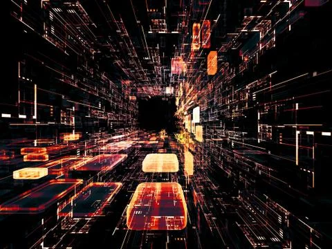 Reality of Virtual Space Stock Illustration