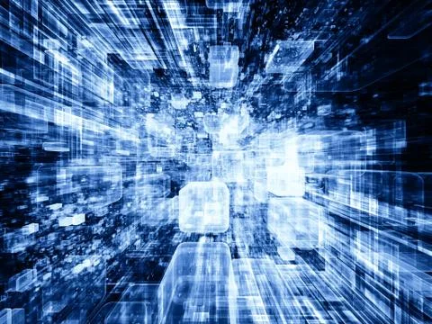 Reality of Virtual Space Stock Illustration