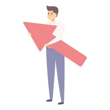 Realization arrow icon cartoon vector. Achievement goal Stock Illustration