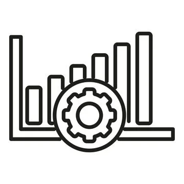 Realization gear graph icon outline vector. Self success Stock Illustration
