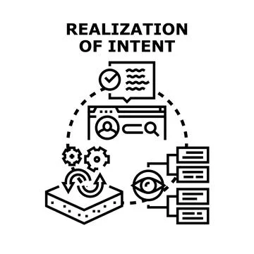Realization of intent concept for business process Stock Illustration