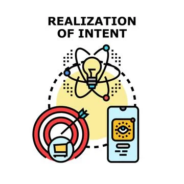 Realization of intent concept with digital commerce Stock Illustration