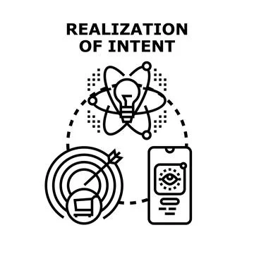 Realization of intent concept with digital commerce Stock Illustration