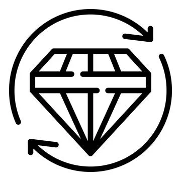 Realization process icon, outline style 스톡 일러스트