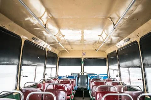 Really cool bus interior in cuba Stock Photos