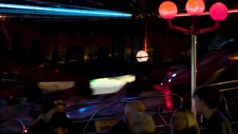 Really Fast Carousel Wheel Lights Stock Footage 121209950
