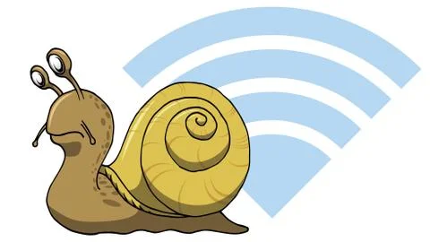 Really snail Slow internet web wifi connection for computers Stock Illustration