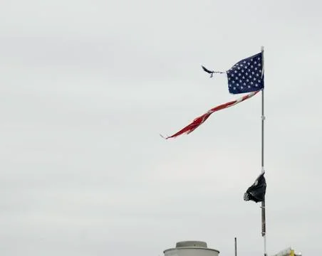 Really tattered flag. Stock Photos