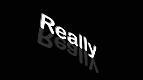 REALLY text rotating 3D rendering text motion graphics animation, kinetic Stock Footage 219675000