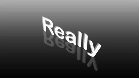 REALLY text rotating 3D rendering text motion graphics animation, kinetic Stock Footage 219675113