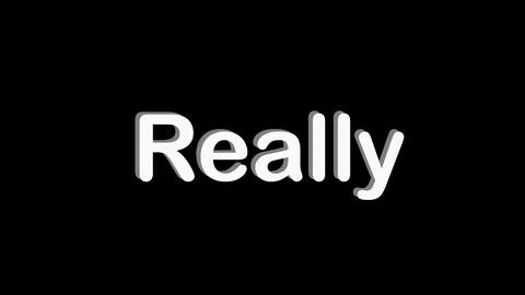 REALLY text rotating 3D rendering text motion graphics animation. Stock Illustration