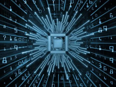 Realms of Computer CPU Stock Illustration