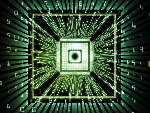Realms of Computer CPU Illustrazione stock