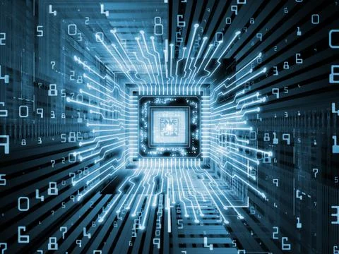 Realms of Computer CPU 库存插图