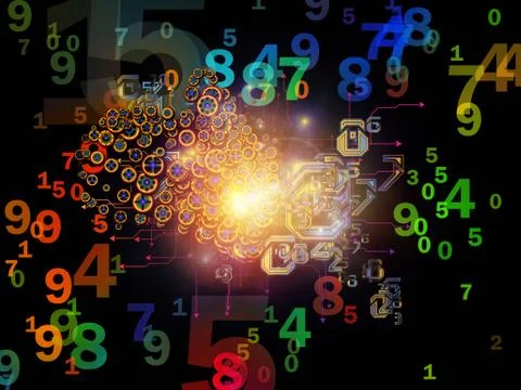 Realms of Data Set Stock Illustration