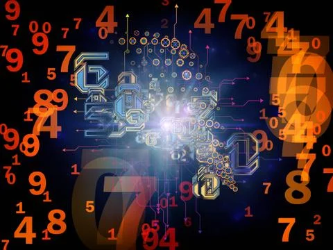 Realms of Data Set Stock Illustration
