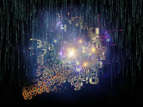 Realms of Data Set Stock Illustration