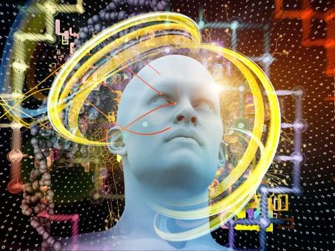 Realms of Digital Thoughts 스톡 일러스트