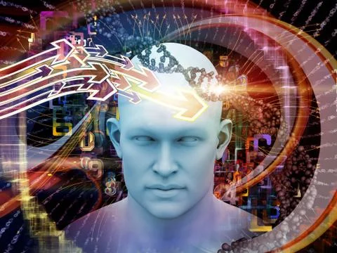 Realms of Digital Thoughts Stock Illustration