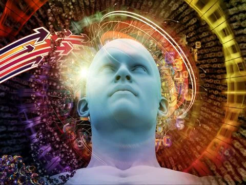 Realms of Digital Thoughts Stock Illustration