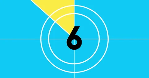 Realtime countdown from ten to zero. Old movies flat design of countdown Stock Footage 267574703