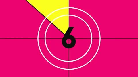 Realtime countdown from ten to zero. Old movies flat design of countdown Stock Footage 270388517