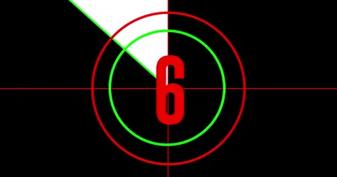 Realtime countdown from ten to zero. Old movies flat design of countdown Stock Footage 277119784