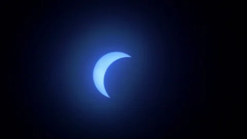 Realtime View of Partial Solar Eclipse Stock Footage 79079759