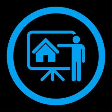 Realtor flat blue color rounded vector icon Stockillustratie