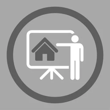 Realtor flat dark gray and white colors rounded vector icon 스톡 일러스트