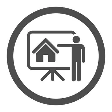 Realtor flat gray color rounded glyph icon イラスト素材