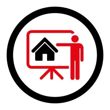 Realtor flat intensive red and black colors rounded vector icon イラスト素材