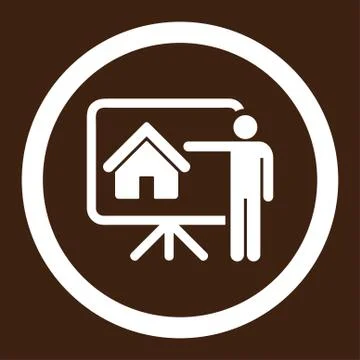 Realtor flat white color rounded vector icon イラスト素材