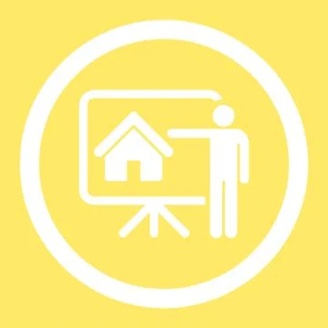 Realtor flat white color rounded vector icon Stockillustratie