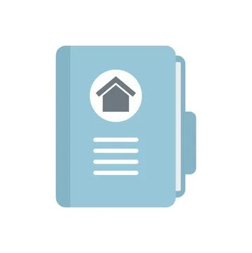 Realtor house folder icon flat isolated vector Stock Illustration