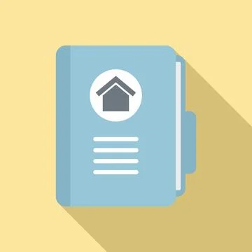 Realtor house folder icon, flat style Stock Illustration