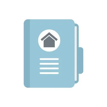 Realtor house folder icon flat isolated Stock Illustration