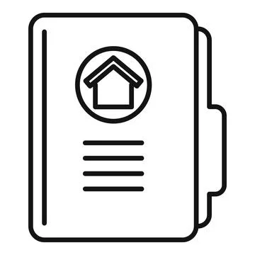 Realtor house folder icon, outline style Stock Illustration