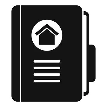 Realtor house folder icon, simple style Stock Illustration