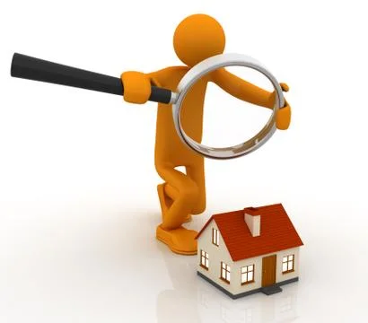 Realtor is looking for a house Stock Illustration