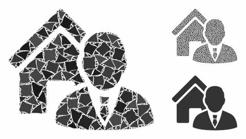 Realtor Mosaic Icon of Bumpy Pieces Stockillustratie