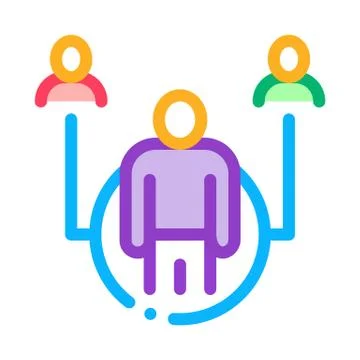 Realtor representative icon vector outline illustration Stock Illustration