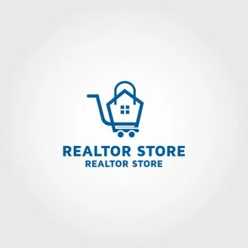 Realtor Store vector logo design template inspiration and idea Stock Illustration