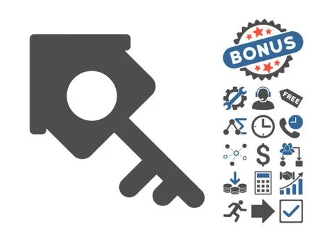 Realty Access Flat Vector Icon With Bonus 库存插图