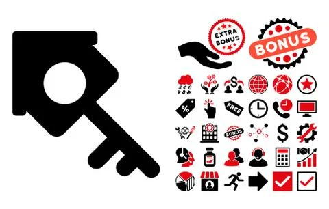 Realty Access Flat Vector Icon with Bonus Stockillustratie