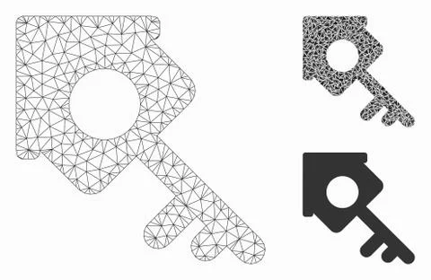 Realty Access Vector Mesh Network Model and Triangle Mosaic Icon 스톡 일러스트