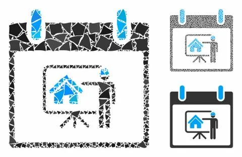 Realty developer calendar day Composition Icon of Rough Elements Stock Illustration
